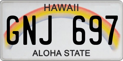 HI license plate GNJ697