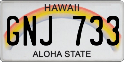 HI license plate GNJ733