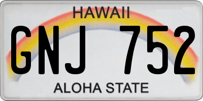 HI license plate GNJ752
