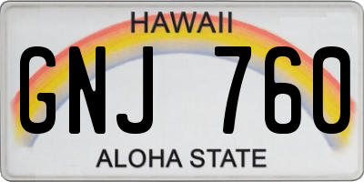 HI license plate GNJ760
