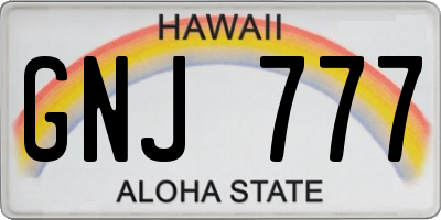 HI license plate GNJ777