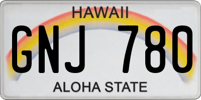 HI license plate GNJ780