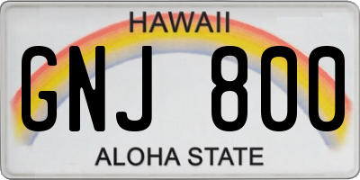 HI license plate GNJ800