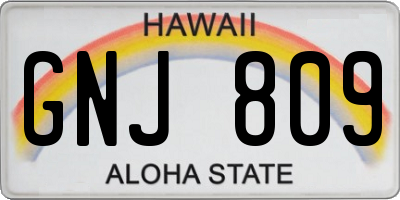 HI license plate GNJ809
