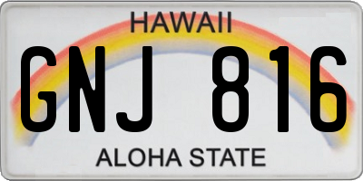 HI license plate GNJ816