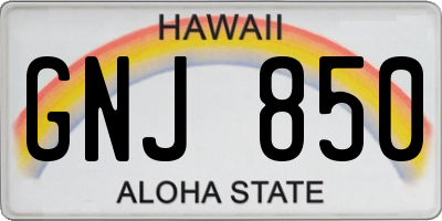 HI license plate GNJ850