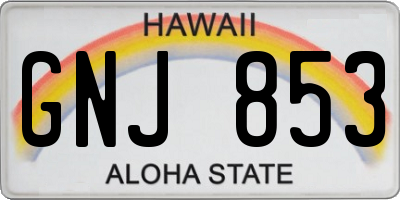 HI license plate GNJ853