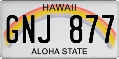 HI license plate GNJ877