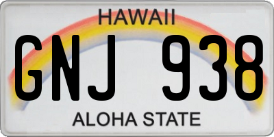 HI license plate GNJ938