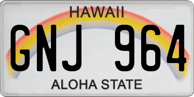 HI license plate GNJ964