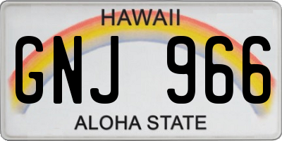 HI license plate GNJ966