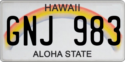 HI license plate GNJ983