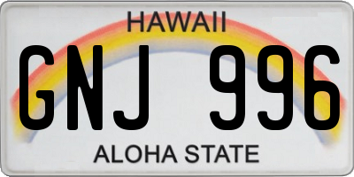 HI license plate GNJ996