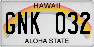 HI license plate GNK032