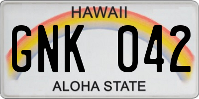 HI license plate GNK042