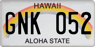 HI license plate GNK052