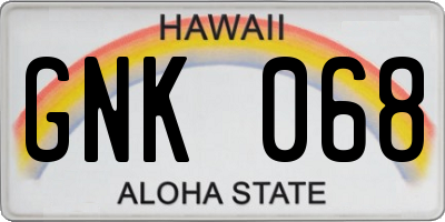 HI license plate GNK068