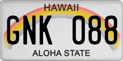 HI license plate GNK088