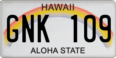 HI license plate GNK109