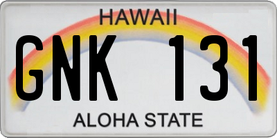 HI license plate GNK131