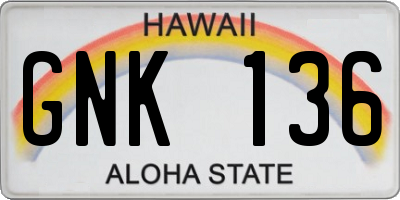 HI license plate GNK136