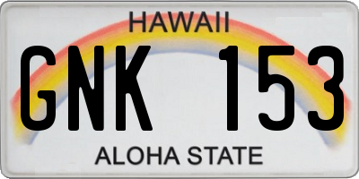 HI license plate GNK153