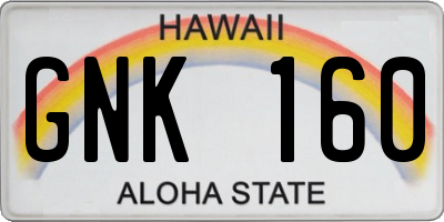 HI license plate GNK160
