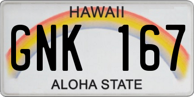 HI license plate GNK167