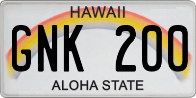 HI license plate GNK200