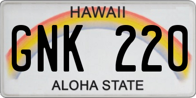 HI license plate GNK220