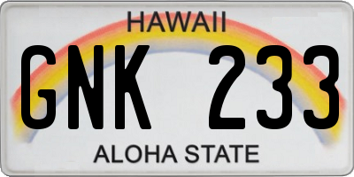 HI license plate GNK233