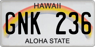 HI license plate GNK236