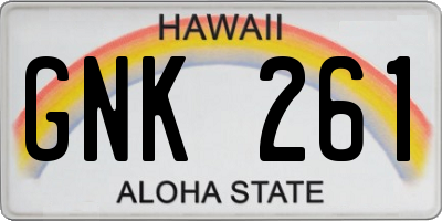 HI license plate GNK261