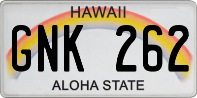 HI license plate GNK262