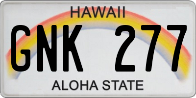 HI license plate GNK277