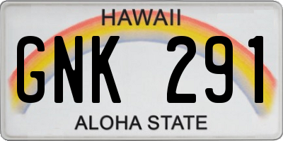 HI license plate GNK291