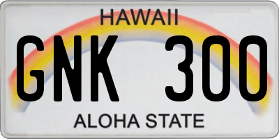 HI license plate GNK300