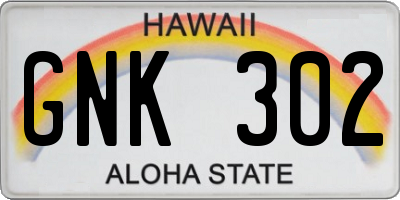 HI license plate GNK302