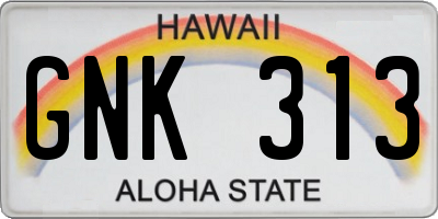 HI license plate GNK313
