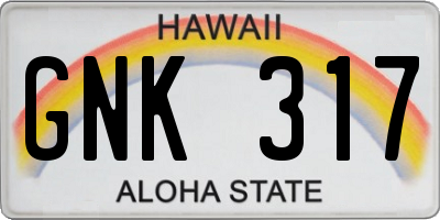 HI license plate GNK317