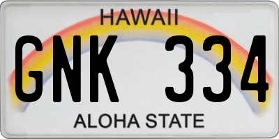 HI license plate GNK334