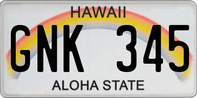 HI license plate GNK345
