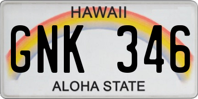 HI license plate GNK346