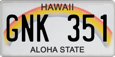 HI license plate GNK351