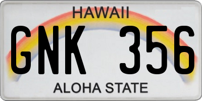 HI license plate GNK356