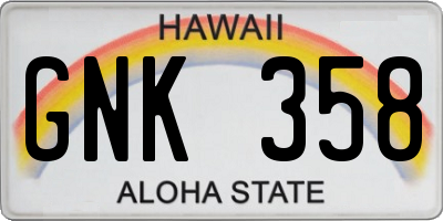HI license plate GNK358