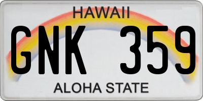 HI license plate GNK359