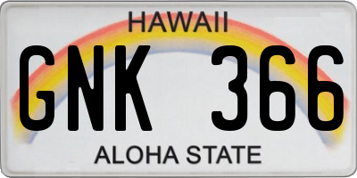 HI license plate GNK366