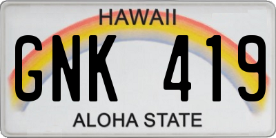 HI license plate GNK419