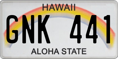 HI license plate GNK441